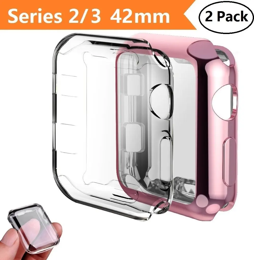 Чехол для смарт часов для Apple Watch Series 2/3, 2-Pack все вокруг защитный чехол протектор экрана для IWatch 2/3
