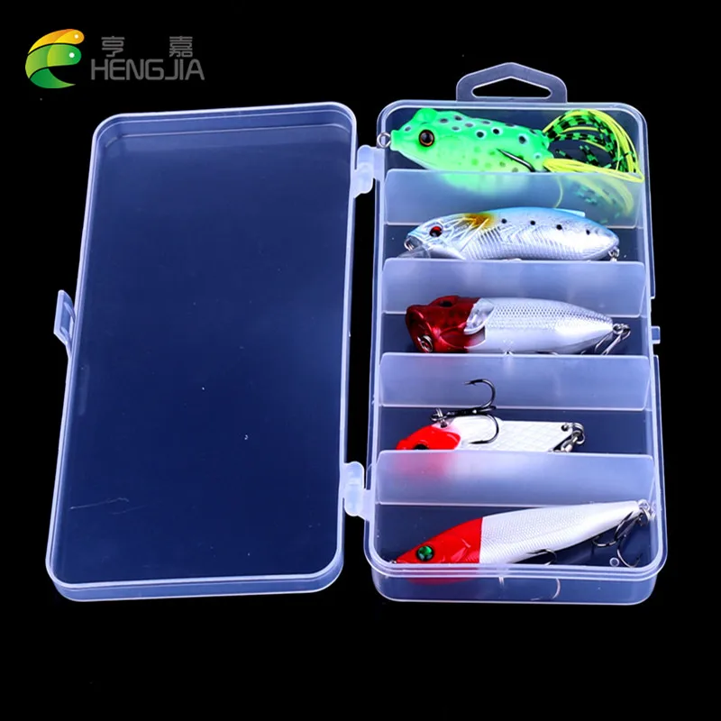 

5pcs mixed popper pencil minnow fishing lures set bass wobbler pike carp trout perch peche fishing baits pesca fishing tackles