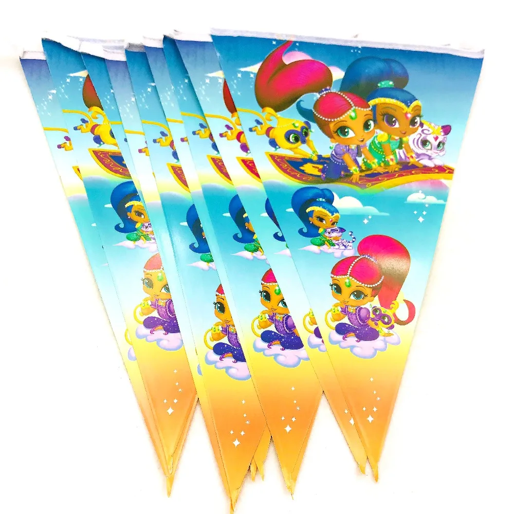 

1 set Shimmering Shine paper banner kids baby shower party supplies happy birthday party decoration baby shower party supplies