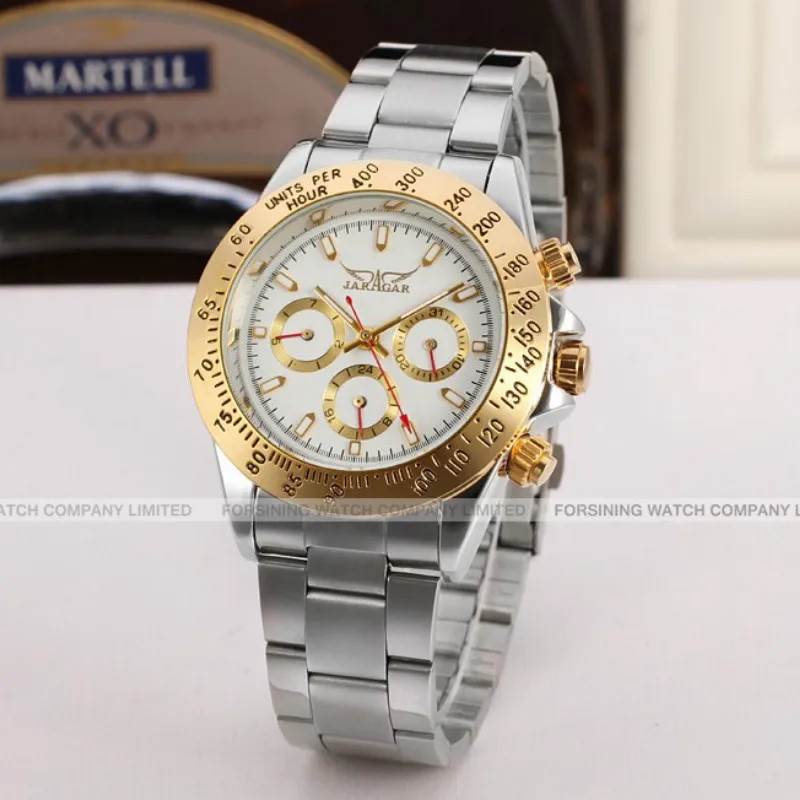

Jaragar Automatic Men Watch Stainless Steel Band with Gift Box