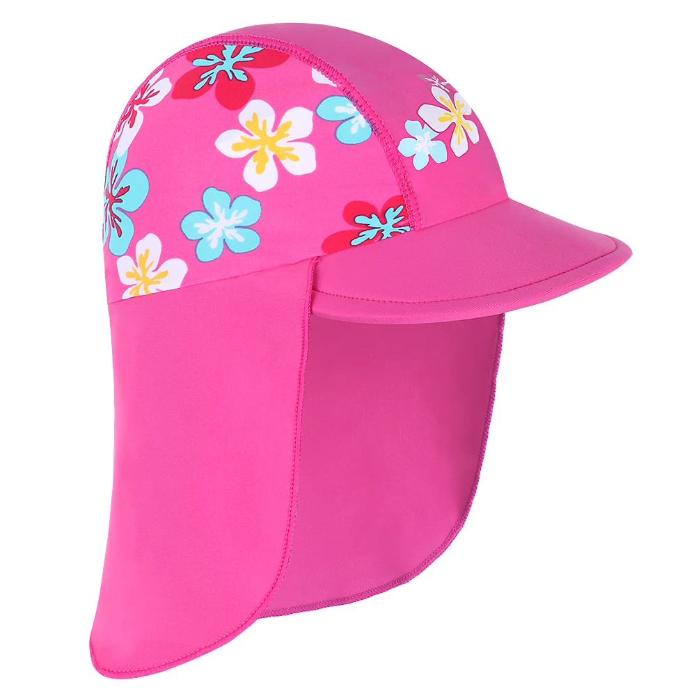 BAOHULU Cap Hat Swim SPF30+ Summer Flower Rose UPF50+ Swimming Cap Cute