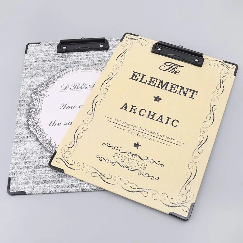 

Retro A4 Paper Writing Clipboard Pad File Folders Document Holder School Office Stationery Student Gift