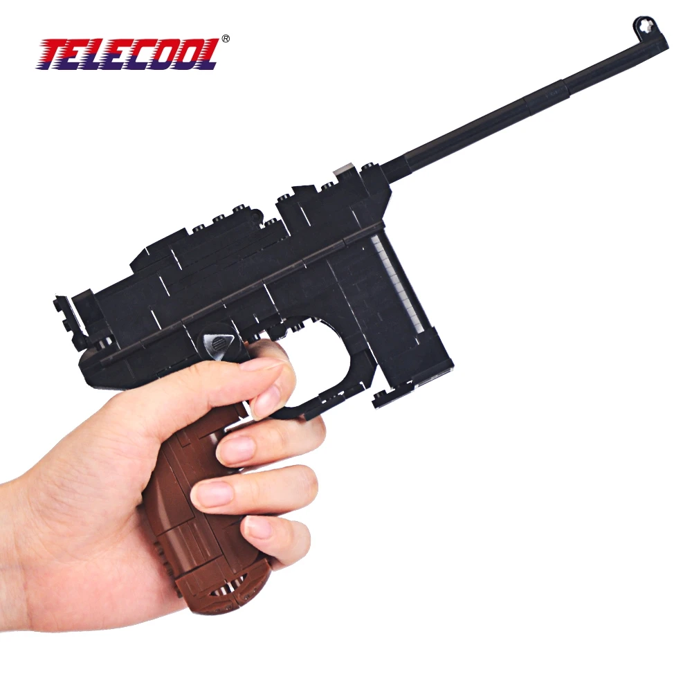 TELECOOL Pistol Gun Weapon Arms Model 1:1 DIY Model Building Blocks For Kids toy Compatible with Lepin Toy 145 Pieces enlighten fight inserted assembled building blocks 407 set brick black weapon compatible air gun block model pistol toy for boys