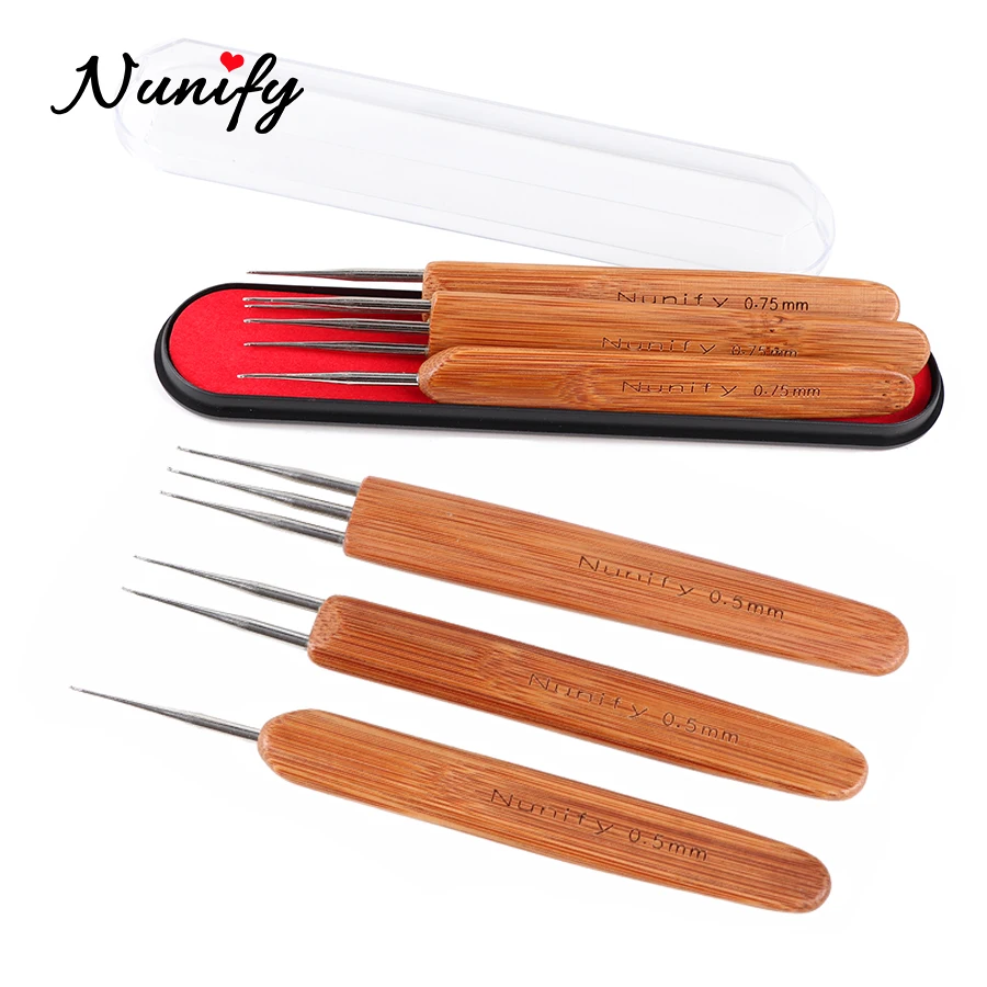 

Nunify 1Pcs/Lot Dreadlock Needle Tool For Braid Craft Smooth Touch Steel Dreadlock Hooks Double Triple Needles 0.5Mm 0.75Mm