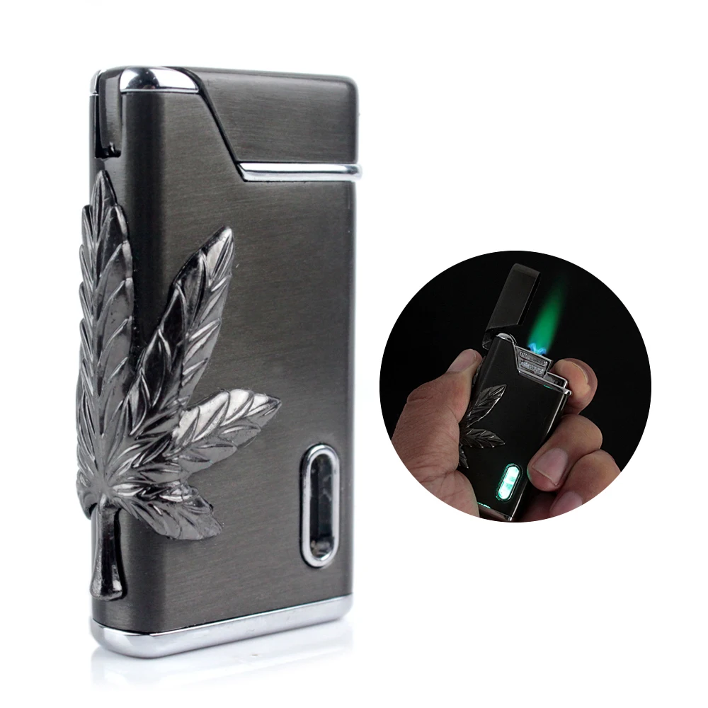 FIREBIRD Classic Leaf Flash Green LED Light Flame Cigarette Jet