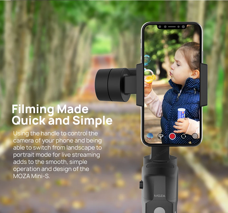 MOZA MINI-S 3-осевой Складной Карманный ручной шарнирный стабилизатор для камеры GoPro MINI S для iPhone X смартфон GoPro