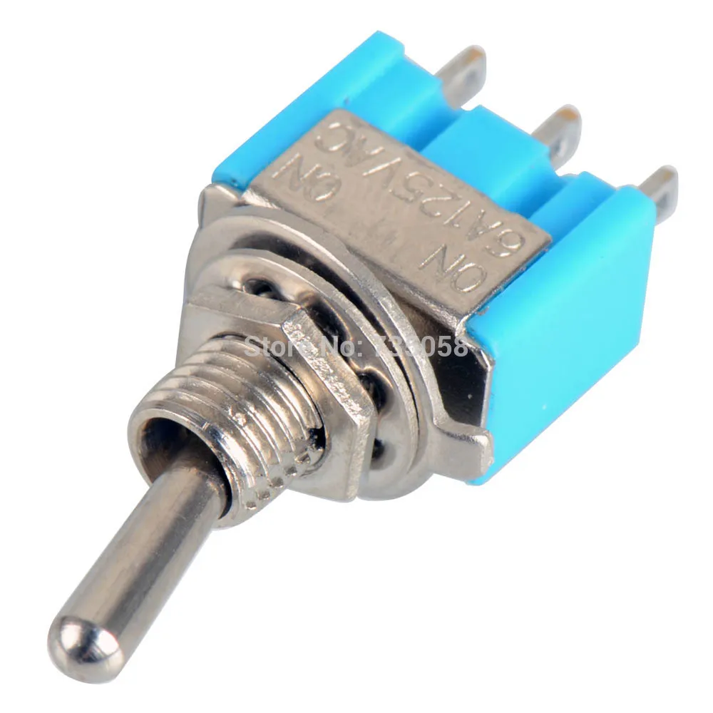 10 teil/los Blau Mini MTS-102 3-Pin SPDT ON-ON 6A 125VAC Miniatur Kippschalter 10 teil/los Blau Mini MTS-102 3-Pin SPDT ON-ON 6A 125VAC Miniatur Kippschalter