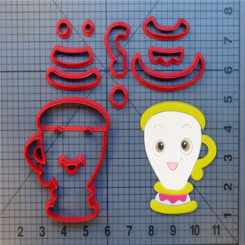 

Beauty and the Beast Cookie Cutter Set Custom Made 3D Printed Fondant Cupcake Cake Decorating Tools Kitchen Accessories