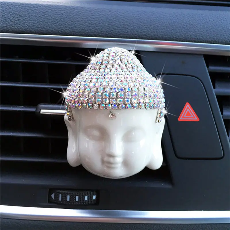 7 шт. автомобильные освежители со стразами Будда керамика Будда Outlet духи воздуха порты и разъёмы головы автомобиля освежитель воздуха