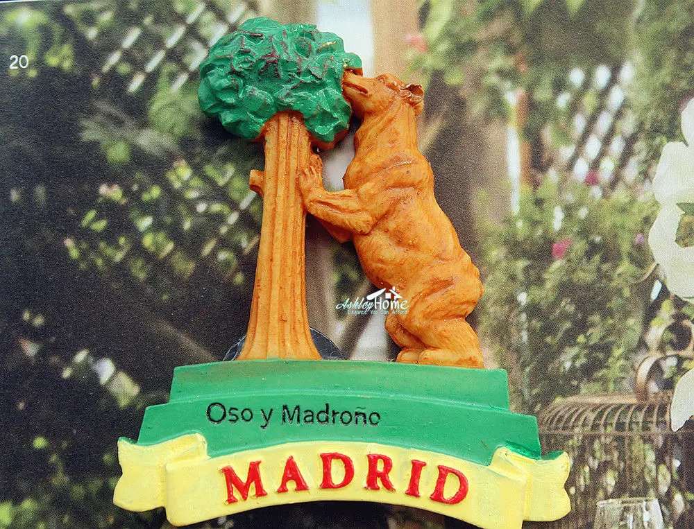 Madrid Bär Erdbeerbaum Metall Magnet Souvenir Spanien Espana Spain bro 