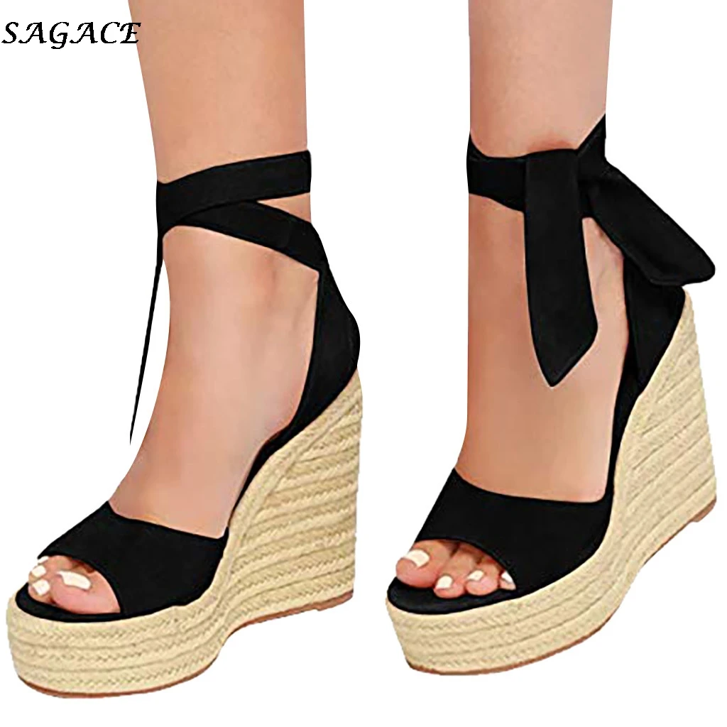 

SAGACE summer sandals women fashion Wedges High Heels Sexy Peep-Toe Platform sandals Shoes Woman casual Comfortable Ladies shoes