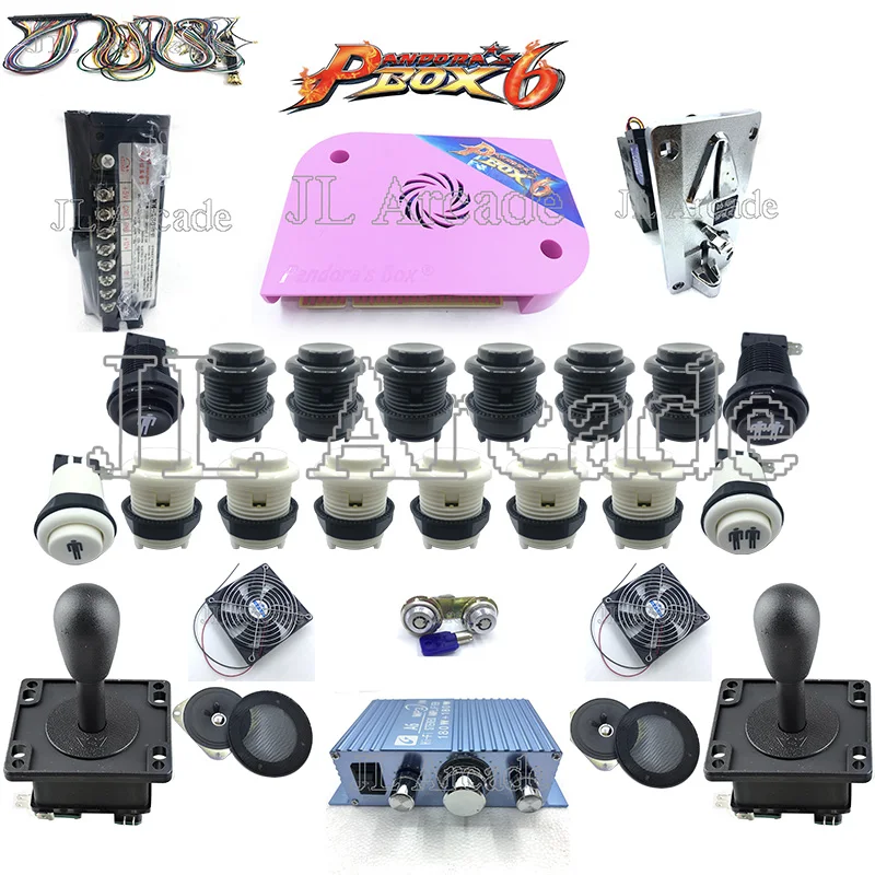 

DIY Arcade Bundles Kits Parts video game Pandora Box 6 1300 in 1 With Power Supply Jamma wiring Joystick illuminated happ Button