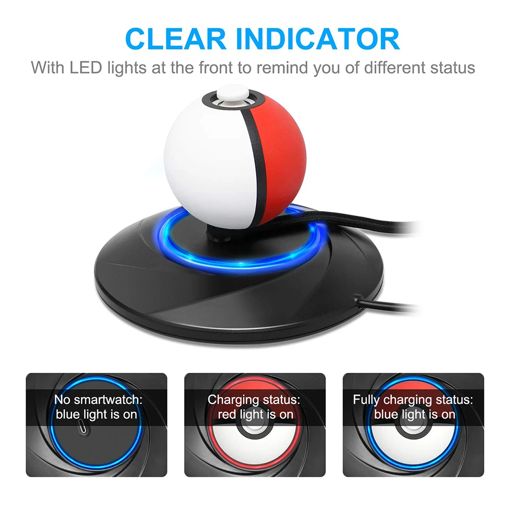 Зарядное устройство для Pokeball Plus зарядная док станция Poke Ball LED USB Type C зарядное Nintendo