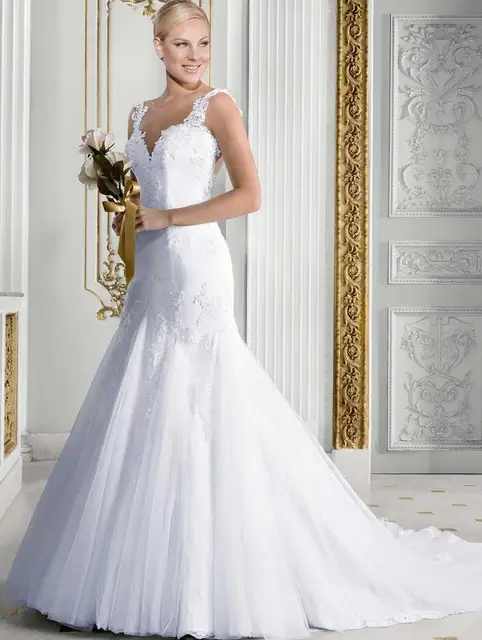 Elegant Mermaid Lace Wedding Dresses 2017 Beaded Applique Sexy Corset