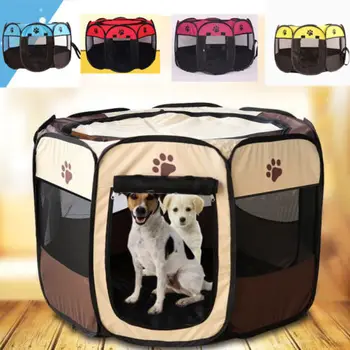 

Pet Dog Cat Playpen Tent Portable Exercise Fence Kennel Cage Folding Crate