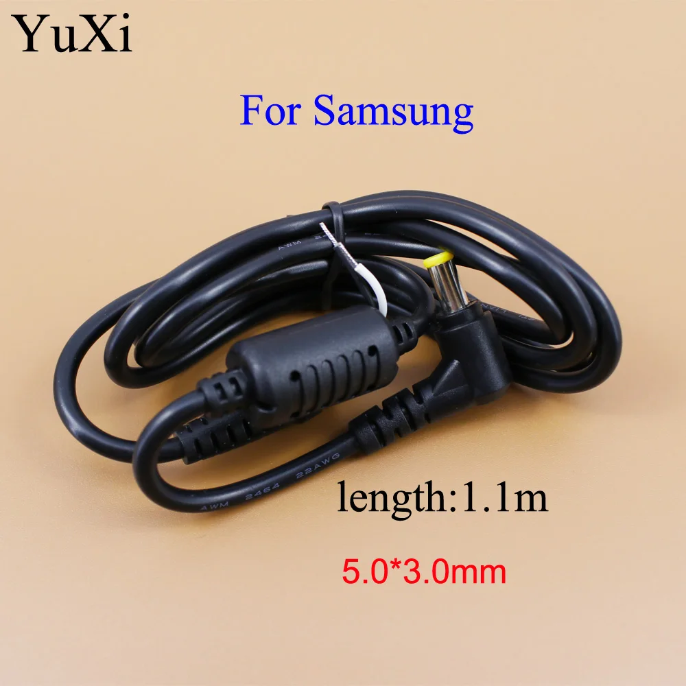 

YuXi 1.1m 5.0x3.0 For Samsung notebook power plug DC charging cable 5.0*3.0mm needle with 1 elbow / 90 Right