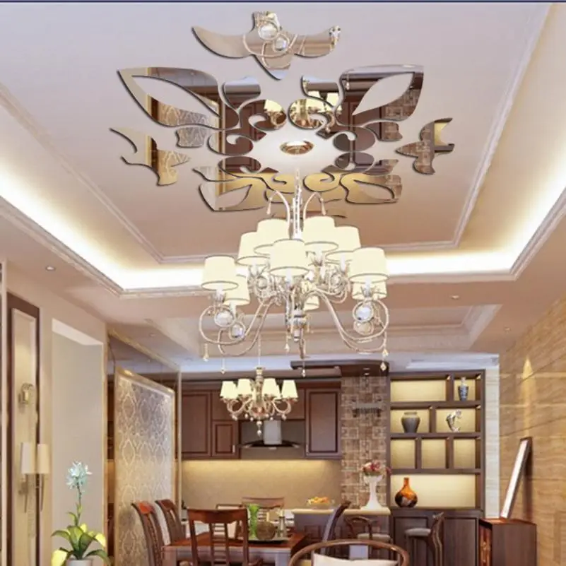 Us 3 04 39 Off Creative Abstract Acrylic Style 3d Wall Stickers Mirror Ceiling Wall Mirrors 11 8 In Wall Stickers From Home Garden On