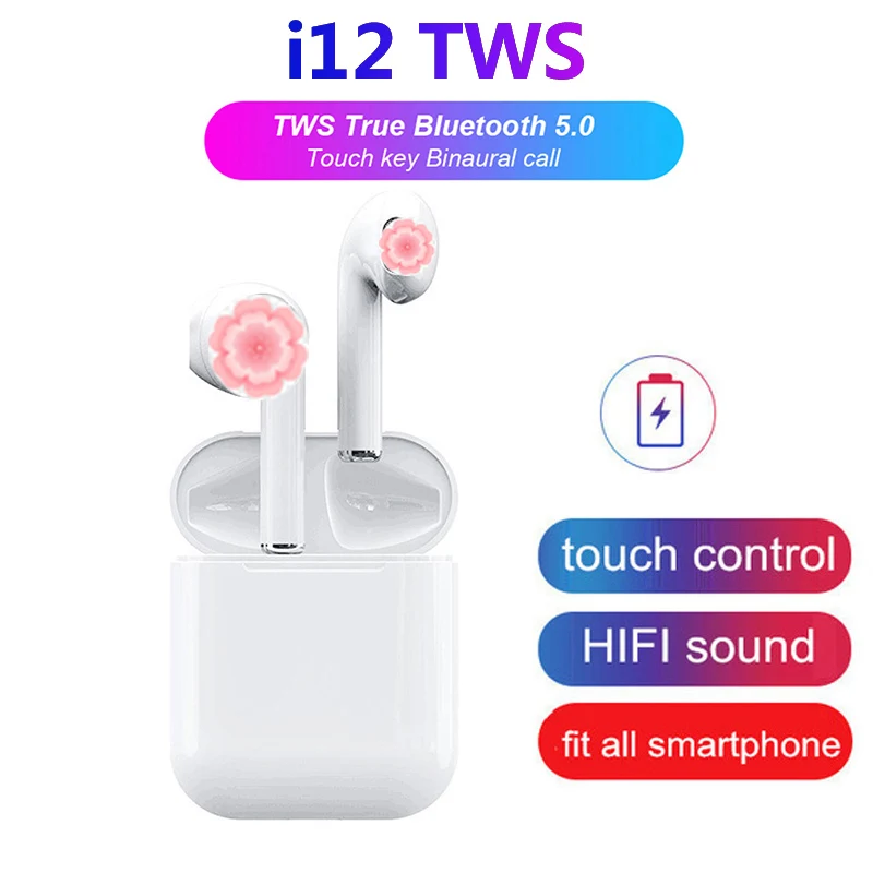 

Bluetooth Headset i12 TWS Wireless Earphones 3D Surround Sound Bluetooth Earphone PK i11 i9s Wireless Touch Earbuds