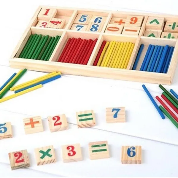 Montessori Wooden Number Math Game Sticks Educational Toy Puzzle Teaching Aids Set Materials joh