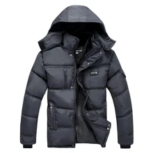 2016 middle-aged men’s cotton hooded thick warm autumn and winter long section of business casual jacket Memory Fabric WZ287