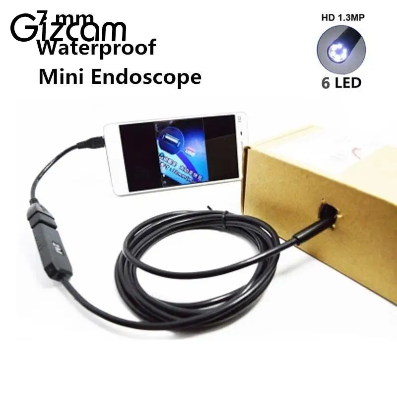 7mm 1M OTG Android Phone Endoscope 480P 1.3MP IP67 Borescope Mini
