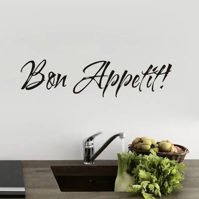 Best Quality Bon Appetit Quote Wall Decals For Kitchen Dining Room Removable Vinyl Wall Sticker Custom Color Available Mural Home Decor D719 Best Quality Bon Appetit Quote Wall Decals For Kitchen Dining Room Removable Vinyl Wall Sticker Custom Color Available Mural Home Decor D719