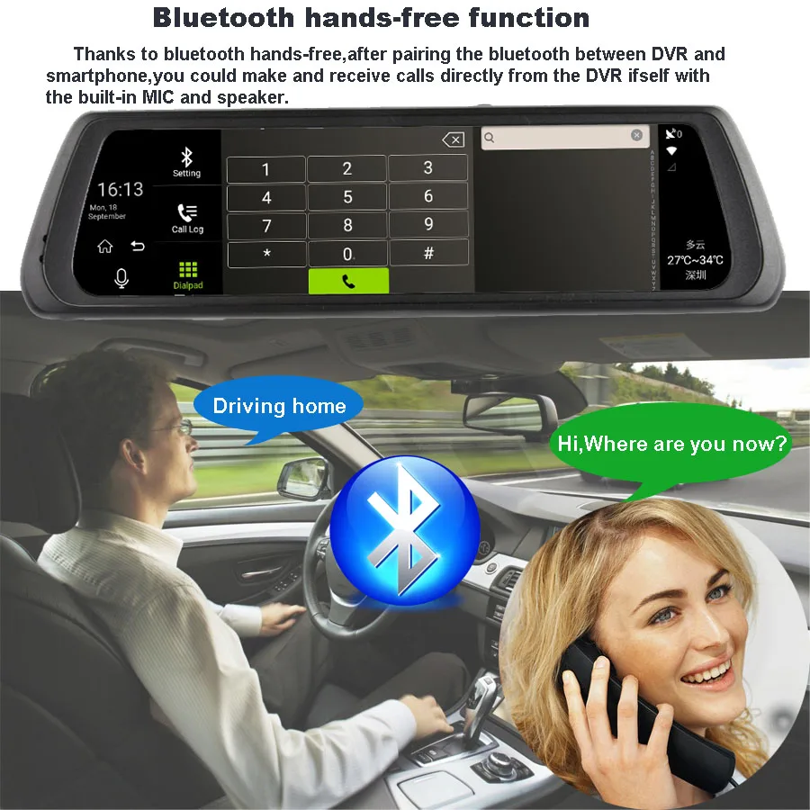 MTHNHO 10 &quotWi Fi автомобильный dvr камера 4G Android 5 1 gps навигации ADAS удаленного мониторы