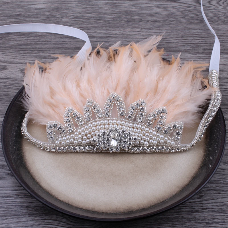 Диадема с оборками и перьями 20 цветов|crown perfume|headband tieheadbands wedding dresses accessories |