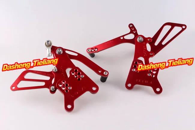 Motor bike Adjustable Rearset Foot Pegs Rest Footpegs For Honda CBR600F4i 2001 2002 2003 2004 CNC Aluminum Alloy Red