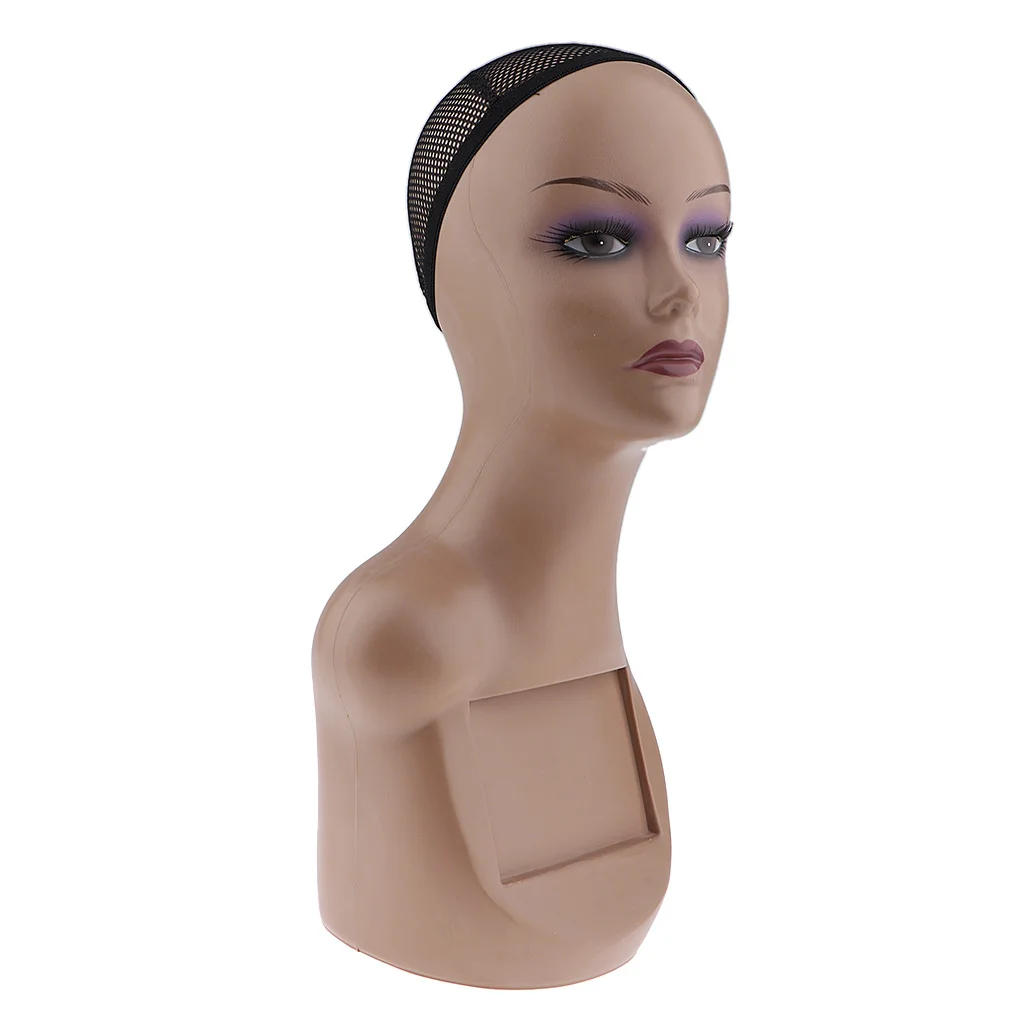 Female Mannequin Head Professional Cosmetology w/ Hole for Wig Hat Making, Display Hairpieces,Glasses, Caps,Necklace, Headwear