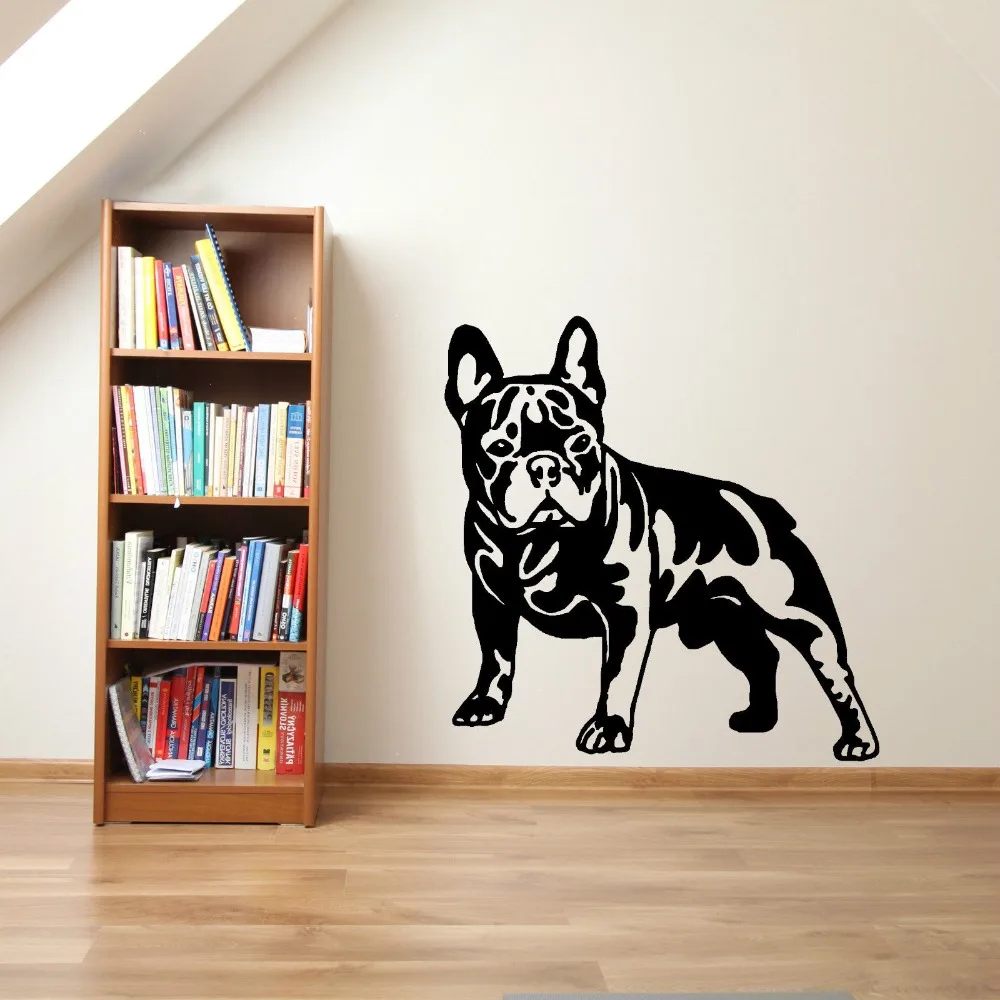 

Cute French Bulldog Dog Vinyl Wall Sticker Home Decoration Stickers Art Cut Dog Wall Papers Home Decor Mural A-5