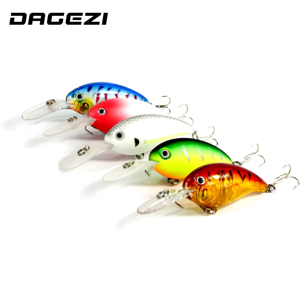 DAGEZI 5pcs/lot Crankbait Fishing Lures Hard Plastic Fishing Lure