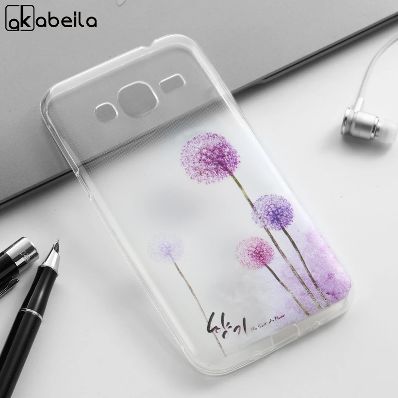 

AKABEILA Soft TPU Phone Case Cover For Samsung Galaxy J2 Prime Grand Prime 2016 SM-G532F Grand Prime Plus G532F G532M Flower Bag