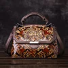 Natural Skin Top Handle Shoulder Bag Cross Body Handbag Embossed Vintage Leisure Women Genuine Leather Messenger Tote Bags ► Photo 3/6