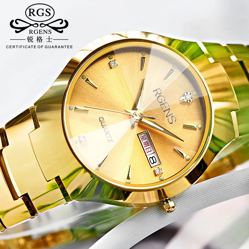 Luxury Quartz Men Watch Fashion Tungsten Band Watch 50 Meter Waterproof Gift Casual Clock Male Wristwatch