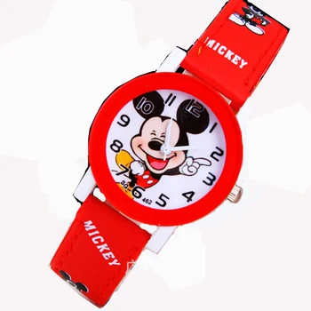 

2019 Fashion Cool Mickey Cartoon Watch For Children Girls Leather Digital Watches Kids Boys Studnet Christmas Gift Wristwatch