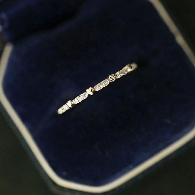 

New Slim Simple Crystal Engagement Ring Zircon Love Ring Female Wedding Jewelry