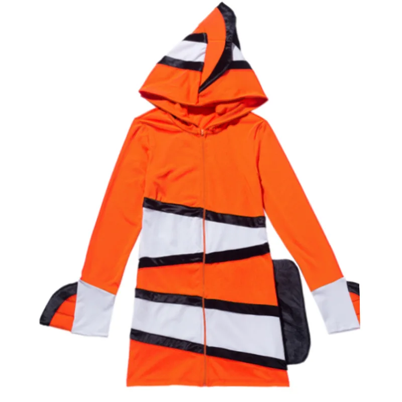 Mother Daugther Son Finding Nemo Costume Mom Me Halloween Beach Wear Clown Fish Hooded Jacket Outfit Kids Animal Cosplay Outfit Mother Daugther Son Finding Nemo Costume Mom Me Halloween Beach Wear Clown Fish Hooded Jacket Outfit Kids Animal Cosplay Outfit