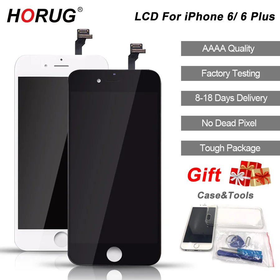 

HORUG 100% AAAA Original LCD For iPhone 6 Plus LCD Replacement Display Touch Digitizer 6 Plus Screen Tool Kits Screen LCDS