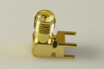 

10 pcs Gold Plate RP SMA Male PCB Mount RP-SMA Male Pin Right Angle Solder RF Coaxial RP-SMA-KWE Connector Threaded 50 Ohm
