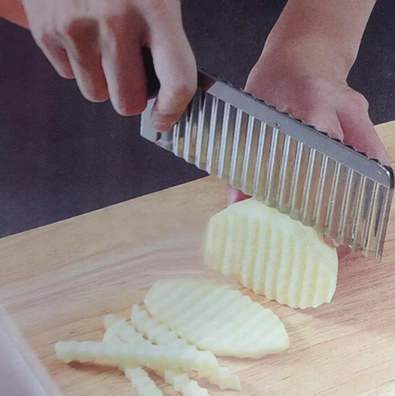 Для волнистой нарезки картофеля Обрезной нож из нержавеющей стали кухонный гаджет для овощей и фруктов резка-пилинг инструменты для приготовления пищи Кухонные ножи аксессуары