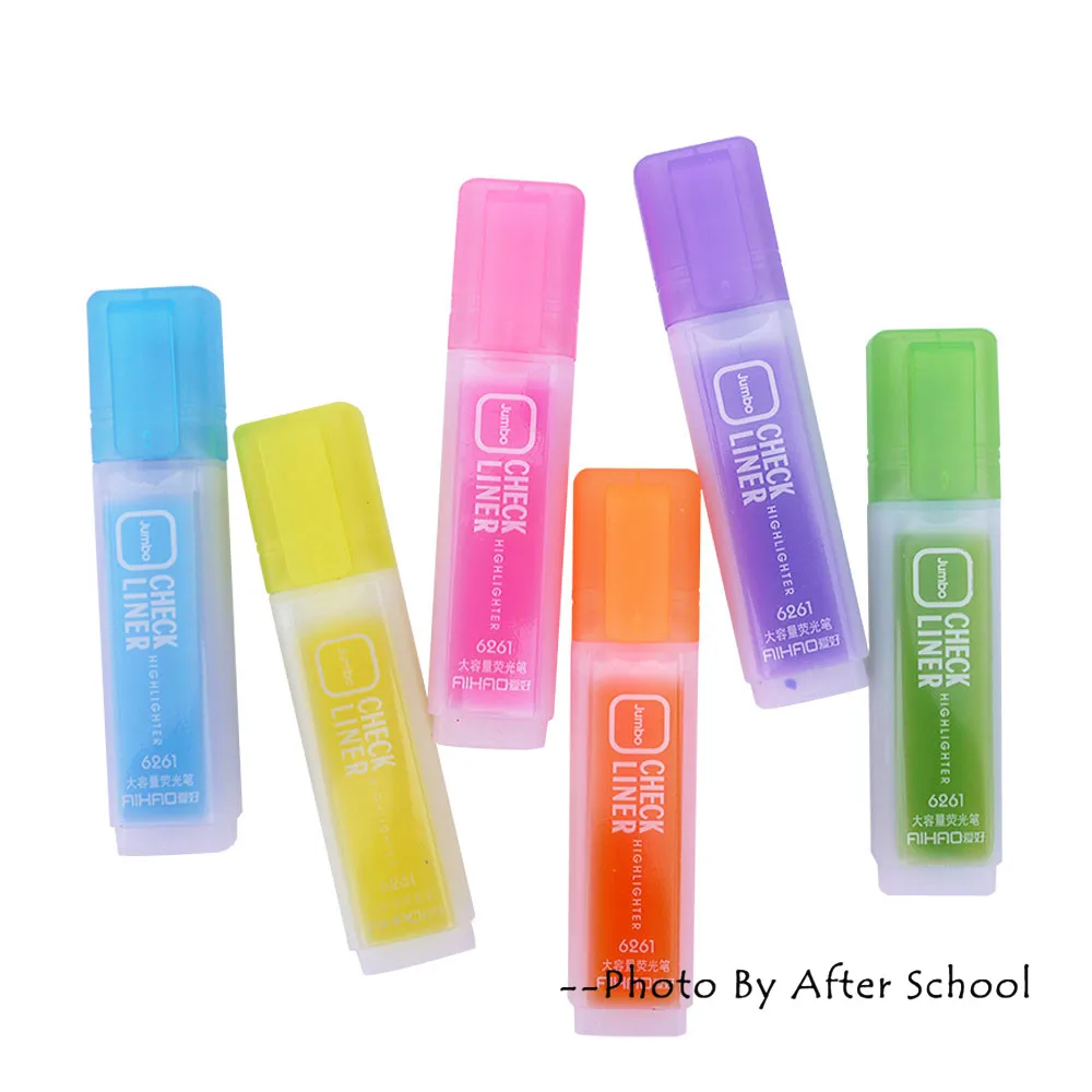 1 pc/lot 6 Candy Colors Highlighter Pen Creative Fashion Scribble Pen