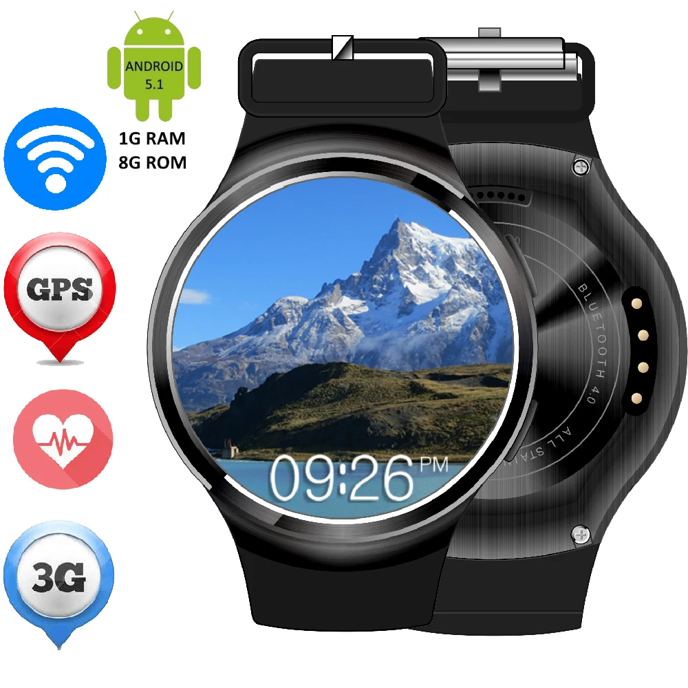 GPS 3G Smart Watch Heart Rate Fitness Tracker Android 5 1 ZW24 Clock WiFi Smartwatch font