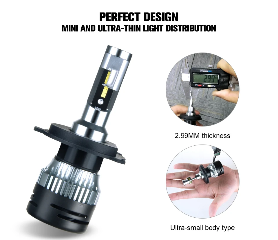 2PCS 6500K H11 LED H7 H4 LED H15 H3 9005 9006 HB3 HB4 Auto Car Headlight Bulbs 50W 10000LM Car Styling 12V CSP Chip MINI series (3)