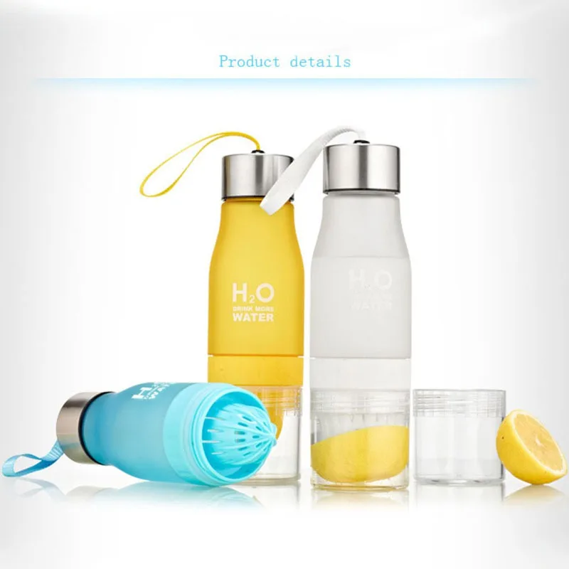 Новая портативная бутылка для воды, инновационный пластиковый цветной практичный спортивный Открытый чайник для воды с лимонным соком