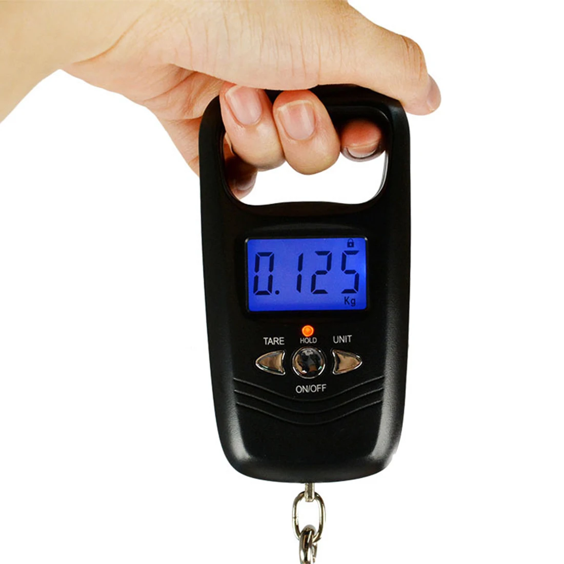 Scale Hook Fish Weight Mini Hanging Scale Pocket Portable 50kg LCD