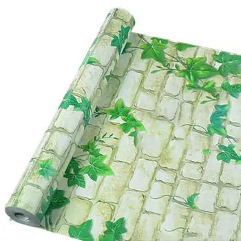 

yazi Pvc Vinyl White Industrial Brick Wallpaper Sticker Roll Restaurant Bar Grey Stone Textured Wall Paper