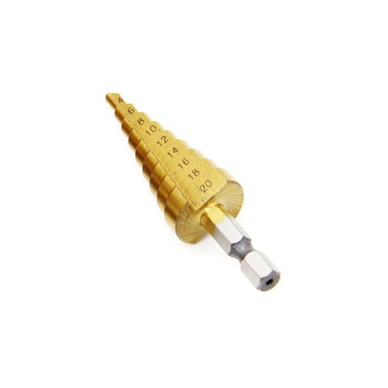 drill bit step drill nail Cutter 4-12/20mm HSS Steel Cone Drill Bit Set HSS Steel Step Sharpening mini sharpening drill chuck
