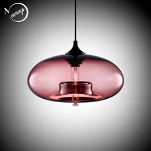 6 color Industrial Colourful glass ball led Pendant Lamps modern e27 / e26 led lights cord for restaurant living room cafe bar
