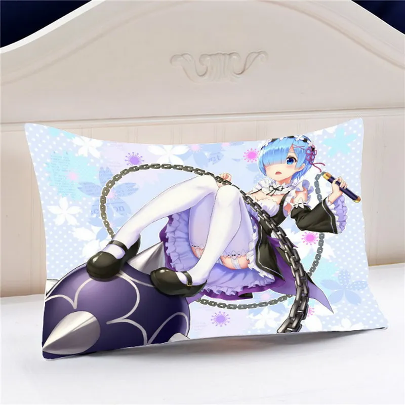 

Oct. Home Textile Re:ZERO Anime Rem Polyester/Micro-suede Fabric/2WT 2way 45*35CM One-sided Two-sided Pillow Case New #41295